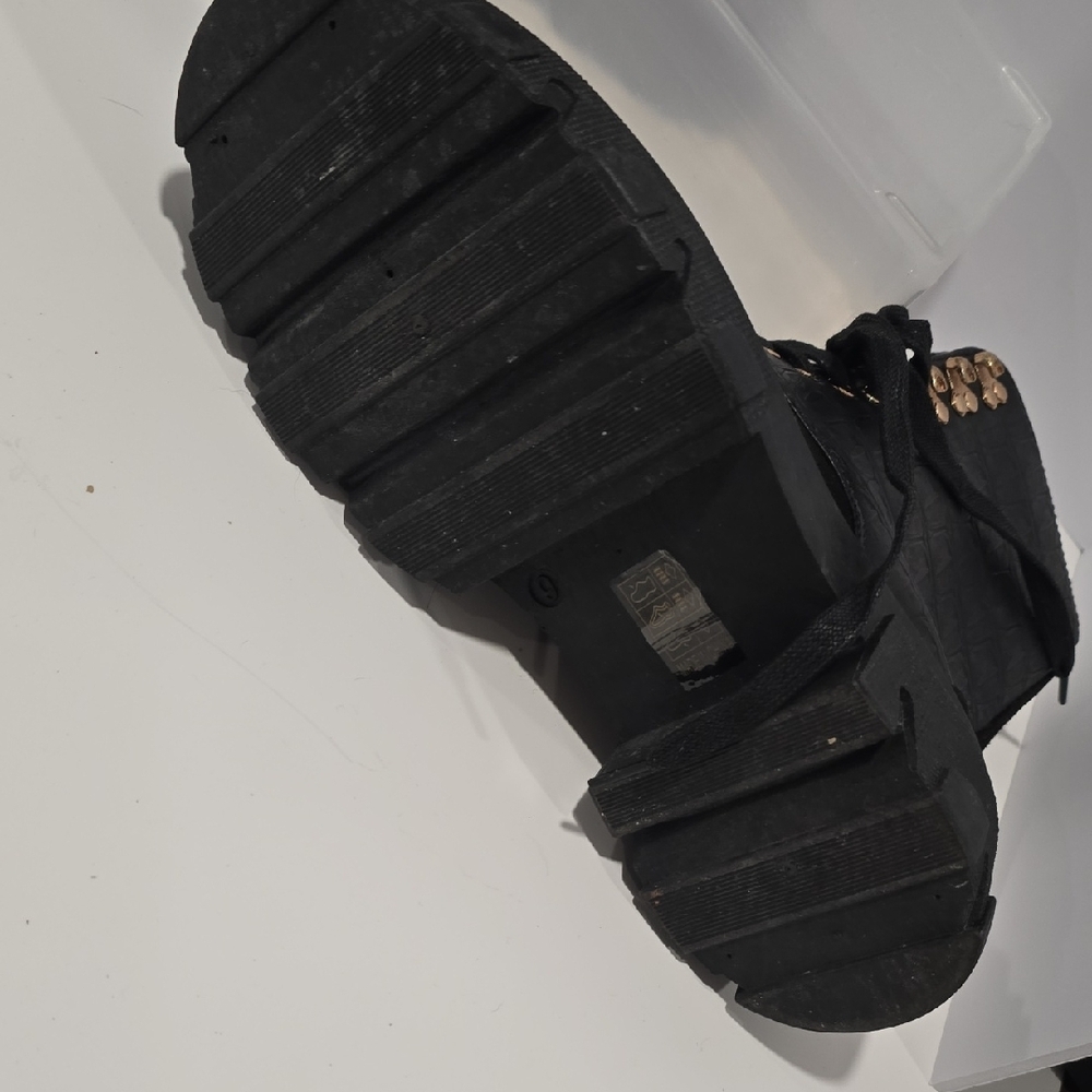 Sale!!! Black Combat Boots with Gold Accents - Picture 8 of 11